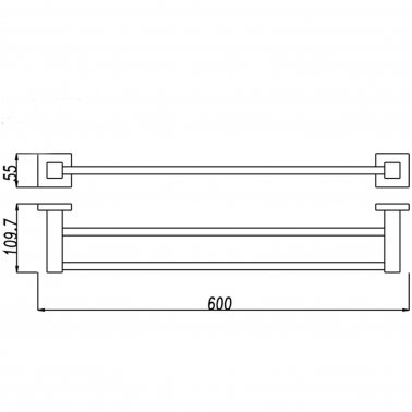 Buy Blaze series Black Double Towel Rail 600mm online from Total Home ...